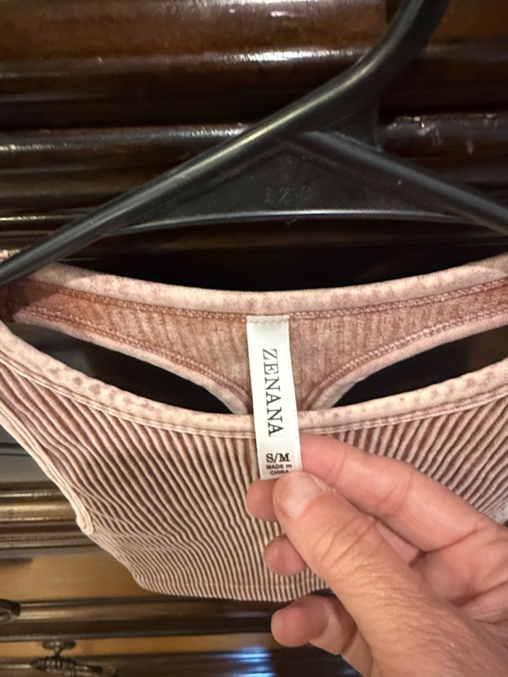 Zenana Ribbed Crop Tank in Deep Camel - Picture 2 of 4